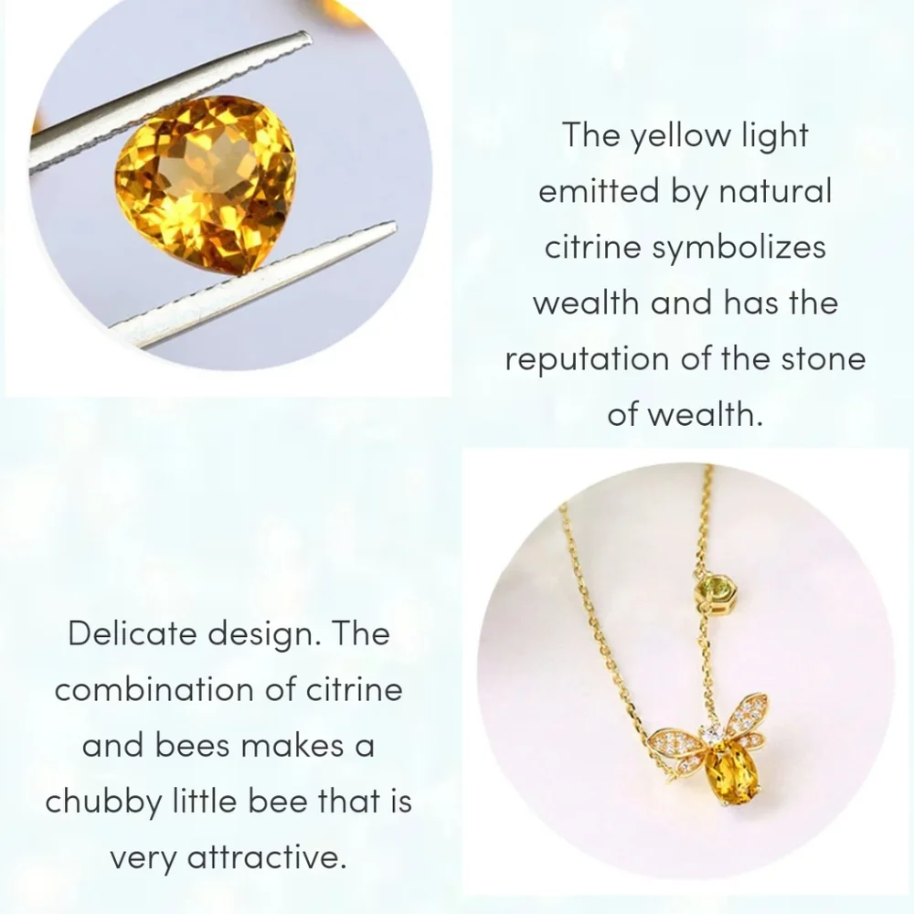 Queen Bee Citrine & Peridot 18K Gold Plated Silver Adjustable Charm Bracelet - Picture 5 of 5